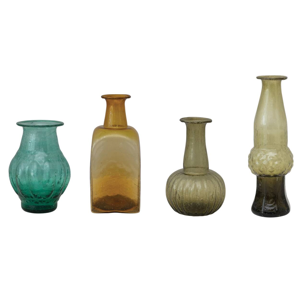 Multicolor Hand Blown Glass Vases Set
